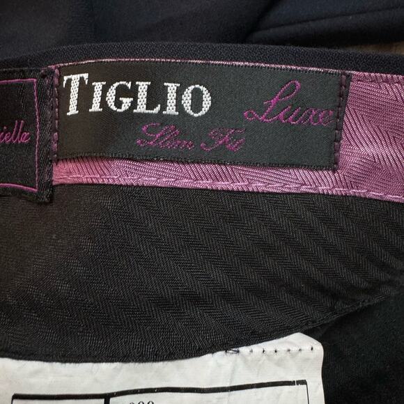 Tiglio Men’s Dress Pants 100% Wool Black 34R - Picture 7 of 9